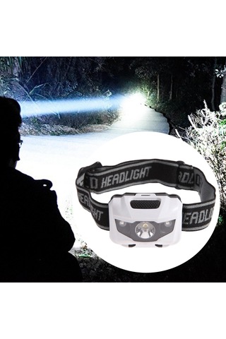 Homyl El Feneri Dış Mekan Far Led Koşu Kamp Bisiklet Beyaz Beyaz