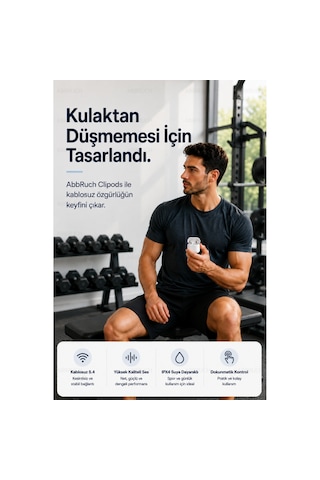Açık Kulak Kablosuz Küpe Kulaklık - Charm Klips Tasarım Bluetooth Kulaklık