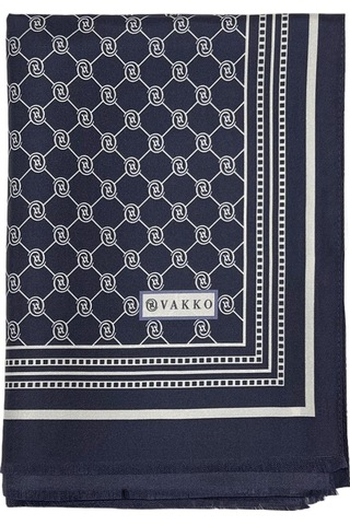 Vakko Twill İpek Şal - Özel Seri - Açık Lacivert Lacivert 4002