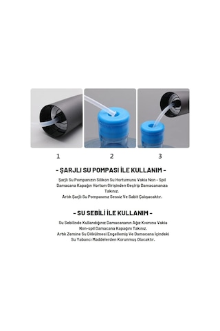 Lexroo Yaylı Damacana Sebil Kapağı Şarjlı Damacana Pompası Takma Aparatı Çok Renkli