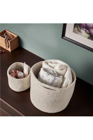 Ikea Tjabbıg Pamuk Örgü Saklama Sepeti 25 X 23 Cm Açık Bej