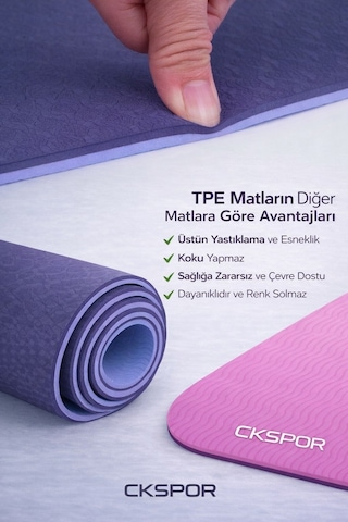 6 Mm Tpe Kaymaz Pilates Yoga Matı 180x60 Cm Taşıma Çantalı Profesyonel Spor Matı Özel Seri Yeşil