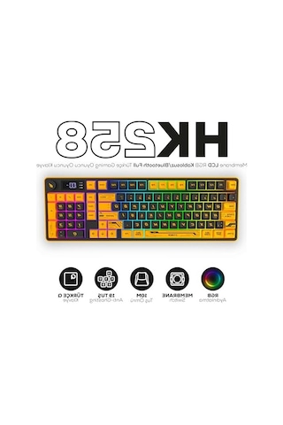 Rgb Işıklandırmalı Kablosuz Gaming Klavye, Full Türkçe Desteği