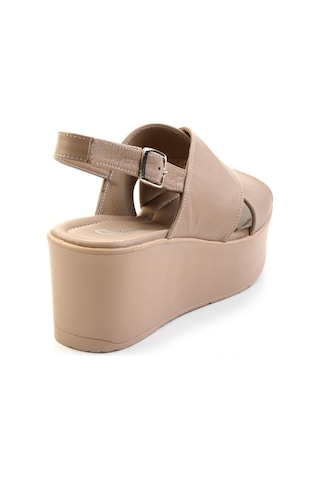 Bambi Bej Leather Kadın Sandalet K05040030503 Bej