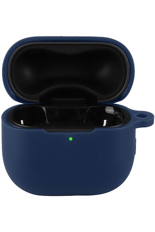 Huawei Freeclip 2 Kulaklık Uyumlu Mat Silikon Kılıf + Kanca Lacivert