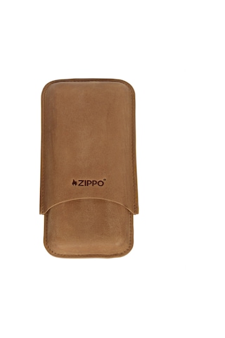 Zippo Vintage Deri Puro Kılıfı Seyahat Humidoru - Kahverengi