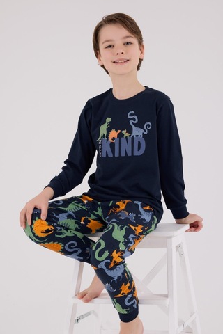 Rolypoly Erkek Çocuk Uzun Kol Pijama Takım Lacivert-1740 Lacivert