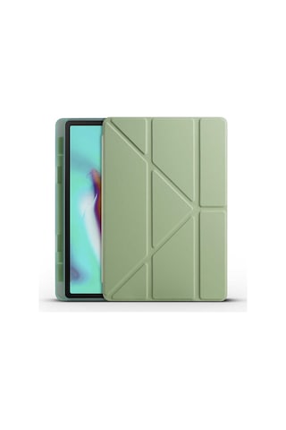 Galaxy Tab A7 10.4 T500 2020 Kılıf Uyumlu Zore Tri Folding Kalem Bölmeli Standlı Kılıf-açık Yeşil Tablet Kılıfı