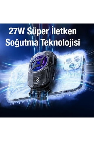 Coofbe 27w Super Akıllı Kasırga Telefon Soğutucu Dijital Göstergeli Akıllı Isı Yalıtım Soğutma Fanı Radyatör