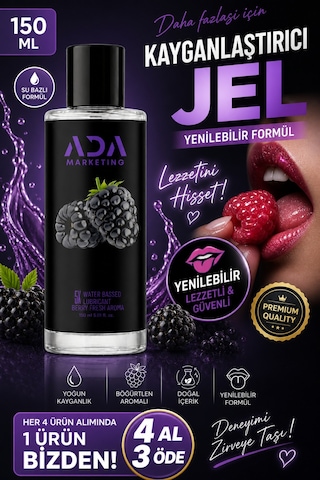Yenilebilir Kayganlaştırıcı Jel 150 Ml Berry Fresh Aromalı Anal Kullanıma Uygun