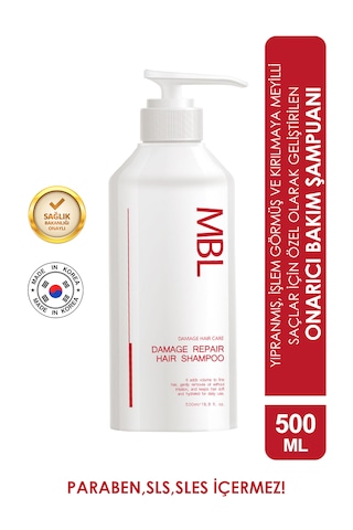 Mbl Damage Repair Şampuan İşlem Görmüş Yıpranmış Saçlar İçin Özel Bakım Şampuanı 500ml Tüm Saç Tipleri