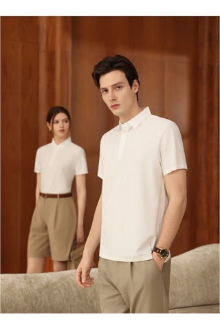 New Performance Premium Polo T-shirt 82% Nylon 18% Spandex Beyaz