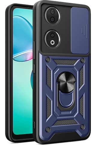 Honor 90 5g İle Uyumlu Kılıf Magnetik Standlı Kamera Korumalı Sürgülü Kapak
