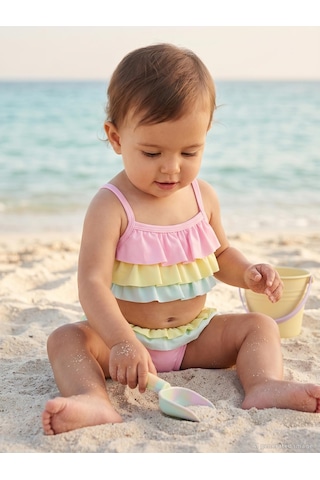 Civil Baby Kat Kat Fırfırlı 6-18 Ay Mayo - Pembe