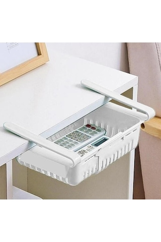 2 Adet Dolap İçi Ayarlanabilir Askılı Raf, Buzdolabı Akordiyon Süzgeçli Saklama Organizer 2 Adet Beyaz