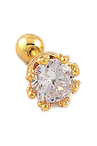 Ehediye Chavin Gold Kral Tacı Taşlı Bayan Erkek Küpe Dy98Sr Çok Renkli