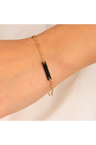 Gümüş Bileklik - Kişileştirelebilir Harf-isim Yazılabilir 3 Plaka 925 Ayar Gümüş Bileklik Gümüş