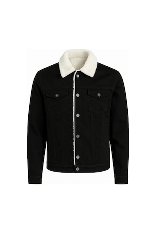 Zbd Erkek Slim Fit Kürklü Kot Ceket - 7432 Siyah