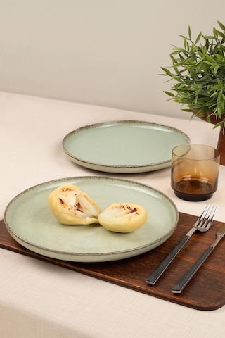 Kütahya Porselen Moderna 2 Parça 27 Cm Düz Tabak Yeşil