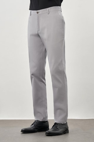 İmza Gri Düz Armürlü Pamuklu Yan Cep Comfort Fit Casual Pantolon 1003245169 Gri