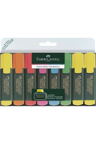 Faber-Castell Fosforlu 6+2 Kalem Seti 8'li Çok Renkli