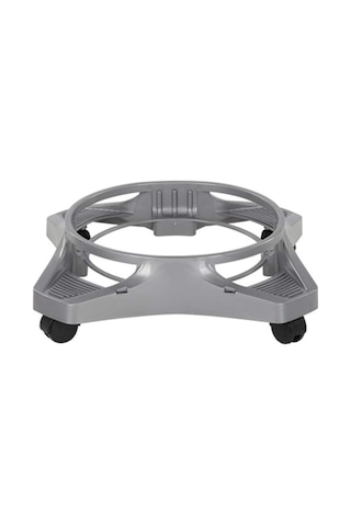 Tüpçek Saksı Damacana Kolon Küllük Altlığı Tekerlekli Plastik Tüp Gri