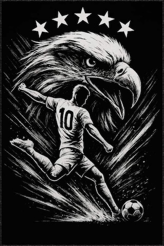 10 Numara Futbolcu Kartal Kaymaz Taban Taraftar Halısı Vh148n11 Siyah - Beyaz