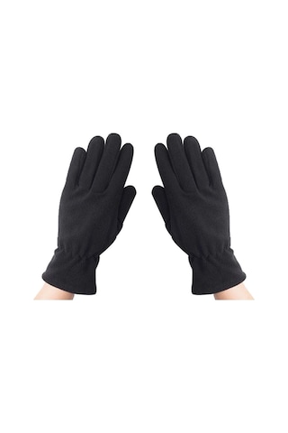 Axe Sportswear Kadın Siyah Kışlık Bileği Lastikli Termal Polar Eldiven Siyah