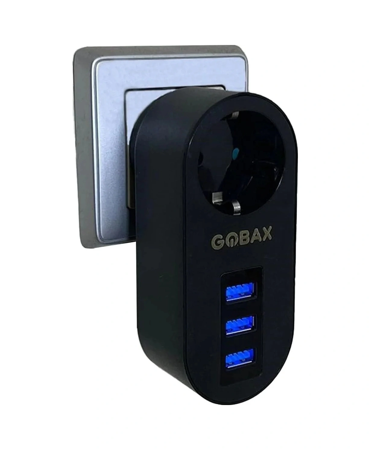Gobax Termal Akım Korumalı Akıllı Priz 3xusb Li, Çocuk Korumalı, Led Işıklı, Yüksek Isıya Dayanıklı 0.7 M