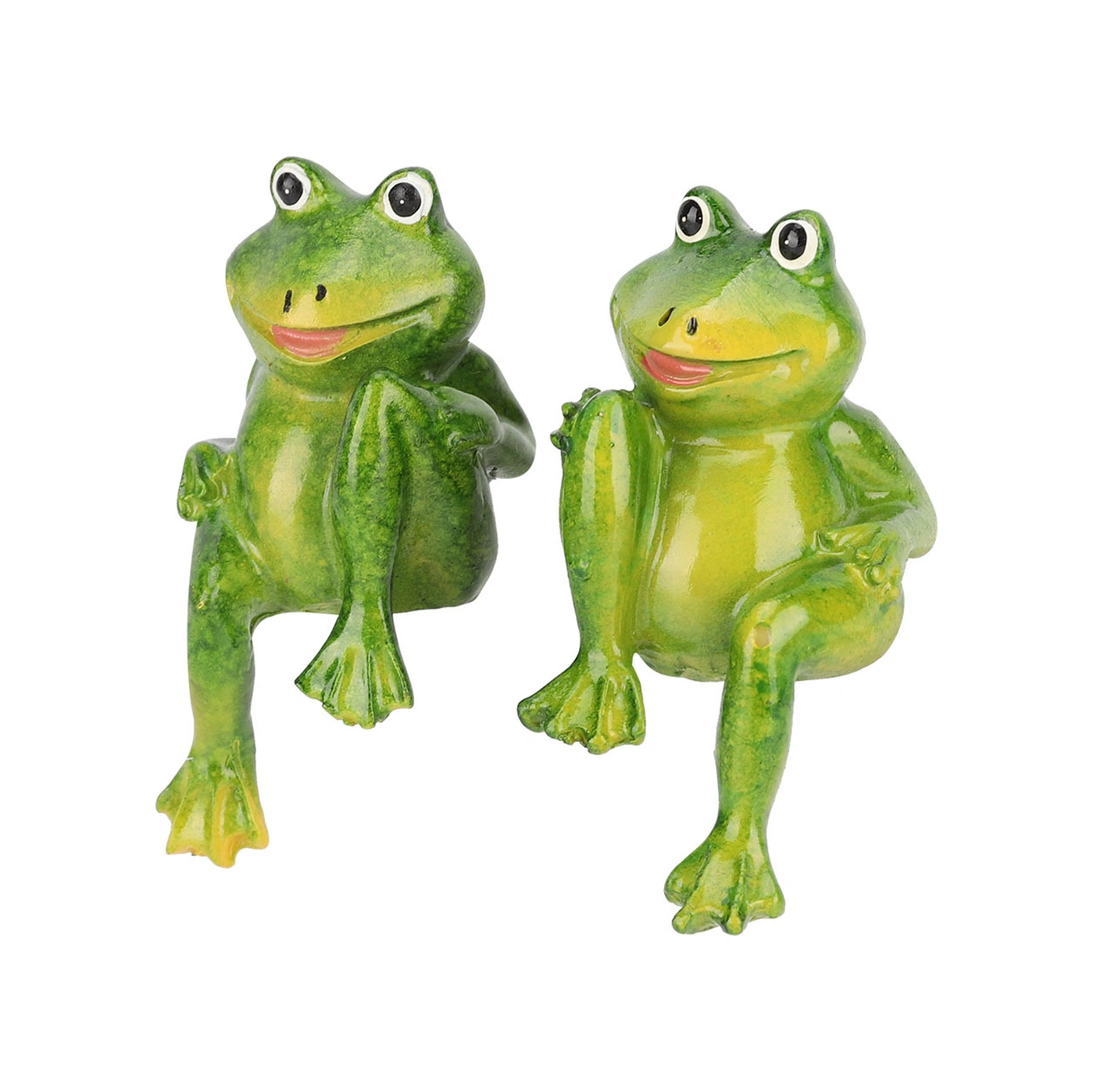 Mufunye 2 Adet Doğal Reçine Kurbağa Heykeli - Bahçe, Avlu Ve Dış Mekan Dekorasyonu - El Yapımı, Renk Kaybı Olmayan Ornman Figürü