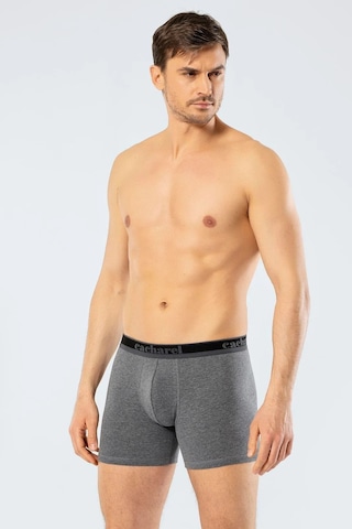 Cacharel 1338 Erkek 3'lü Likralı Uzun Paça Boxer-siyah&antrasit&gri Gri