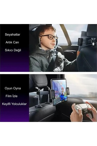 Hymark Araba Kafalık 12.9 İnç Araç Arka Koltuk Evrensel Tablet Ve
