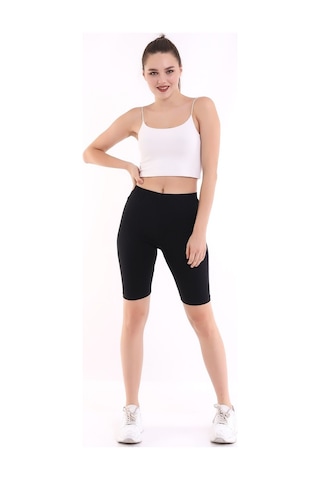 Self Clothing Kadın Siyah Penye Kumaş Yüksek Bel Kısa Tayt Slf1295