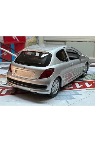Oyuncak Metal Model Araba 1/36 Çek Bırak Peugeot 207 Gri