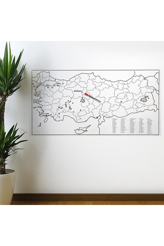 Yazılabilir Türkiye Haritası Manyetik Duvar Stickerı 110 X 56 Cm 1