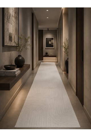 Halıcılık Merinos Jonas Gri Modern Makinede Yıkanabilir Kaymaz Taban Salon Hol, Koridor Mutfak Yıkanabilir Jel Kesme Yolluk