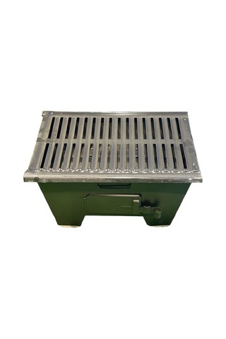 25x40 Katlanır Mangal Yağ Kanallı Mat Siyah Isıya Dayanıklı Boyal