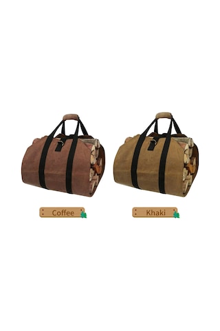 Singree "dayanıklı Mumlu Kumaş Kamp Ateşi Odun Taşıma Çantası - Geniş Kapasiteli Ve Rahat Tutacaklı" Haki