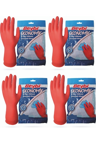 Beybi Ev İşleri ve Bulaşık Eldiveni 4'lü 9-9.5 L