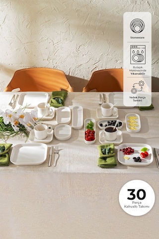 Emsan Yeni Mısra 30 Parça 6 Kişilik Porselen Krem