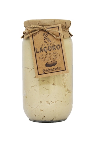Laçoko Şekersiz Katkısız Glutensiz Doğal Az Kavrulmuş Çiğ Parçacıklı Ballı Fıstık Ezmesi 1 KG