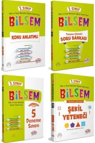 Editör Yayınları 3. Sınıf Bilsem Hazırlık Kitapları 4 lü Set