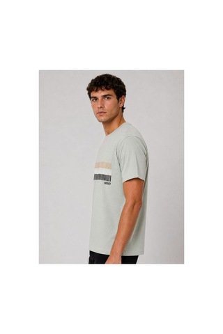Hzr Wear Erkek Nakış Baskı Detaylı Sıfır Yaka Regular Fit %100 Pamuk Tişört Yeşil