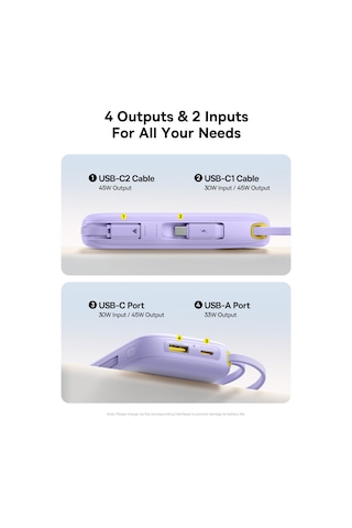 Baseus Enerfill Fc31 20000 Mah 45w Powerbank - Mor Rrc9bsu0027 Renkli