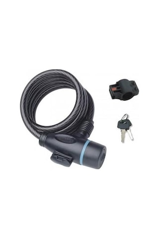 Zhongli Spralli Halat Bisiklet Kilidi 12 x 120 + Taşıma Aparatı Siyah