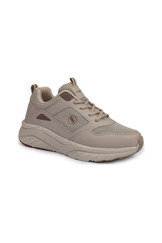 Queen Step 2110-26 Deri Anorak Anatomik Kadın Sneaker Bej Kahve Bej