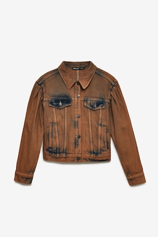 Ethıquet Marquesha Kadın Wild Vintage Kahverengi Crop Ceket