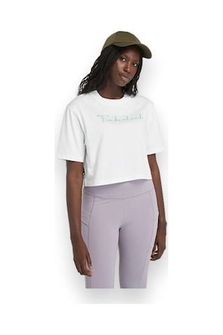 Timberland Tb0a5vs3 Cropped Sleeve Tee T Beyaz Kadın T-shirt