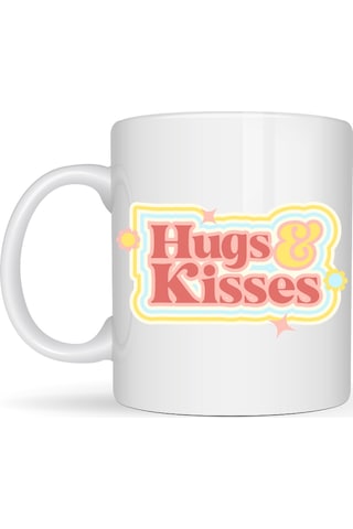 Model 30 Hugs & Kisses Tasarımlı Porselen Kupa - Sevdiklerine Sıcacık Bir Mesaj Diğer