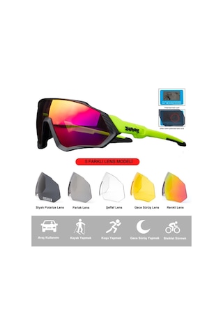 Kapvoe Wind Değişebilir 5 Lens Mtb Polarize Bisiklet Spor Dağ Kay